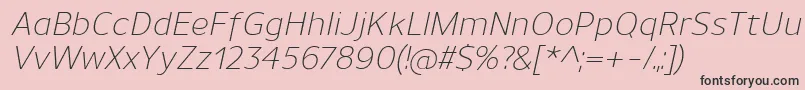 UnimanLightitalic Font – Black Fonts on Pink Background