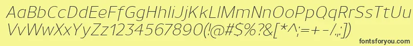 UnimanLightitalic Font – Black Fonts on Yellow Background