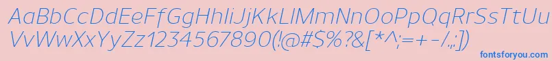 UnimanLightitalic Font – Blue Fonts on Pink Background