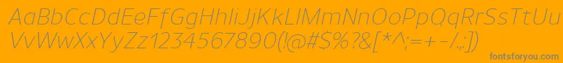 UnimanLightitalic Font – Gray Fonts on Orange Background