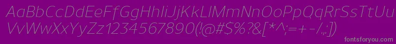 UnimanLightitalic Font – Gray Fonts on Purple Background