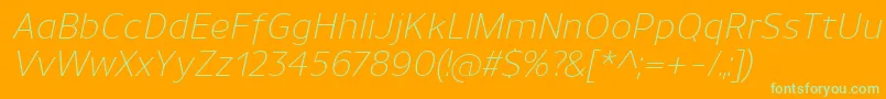 UnimanLightitalic Font – Green Fonts on Orange Background