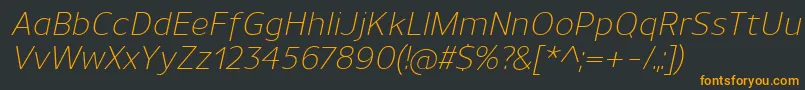 UnimanLightitalic Font – Orange Fonts on Black Background