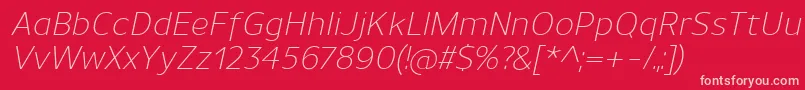 fuente UnimanLightitalic – Fuentes Rosadas Sobre Fondo Rojo