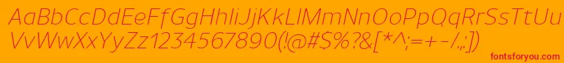 UnimanLightitalic Font – Red Fonts on Orange Background