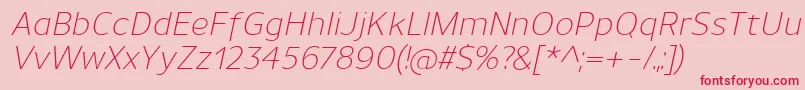 UnimanLightitalic Font – Red Fonts on Pink Background
