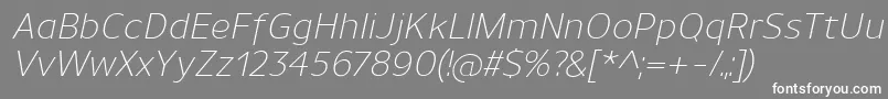 UnimanLightitalic Font – White Fonts on Gray Background