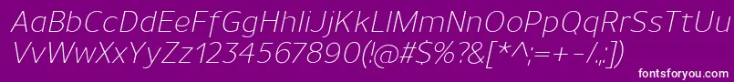 UnimanLightitalic Font – White Fonts on Purple Background