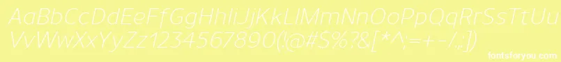 UnimanLightitalic Font – White Fonts on Yellow Background