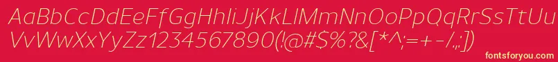 UnimanLightitalic Font – Yellow Fonts on Red Background