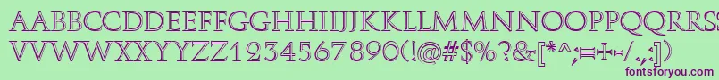 RomanstonecutRegular Font – Purple Fonts on Green Background