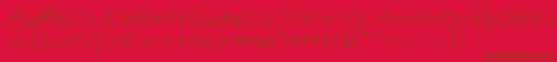 Lehn161 Font – Brown Fonts on Red Background