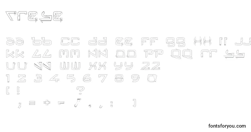 Schriftart Trese – Alphabet, Zahlen, spezielle Symbole