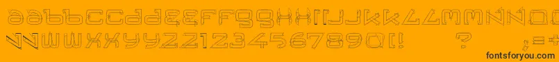 Trese-Schriftart – Schwarze Schriften auf orangefarbenem Hintergrund