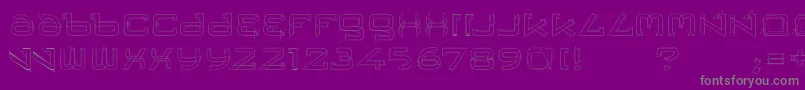 Trese-fontti – harmaat kirjasimet violetilla taustalla
