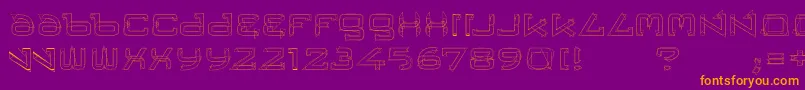 Trese-Schriftart – Orangefarbene Schriften auf violettem Hintergrund