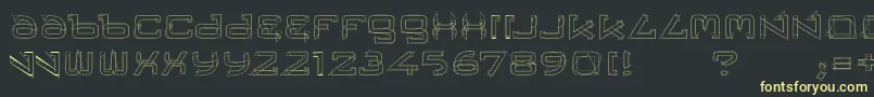 Trese-Schriftart – Gelbe Schriften auf schwarzem Hintergrund
