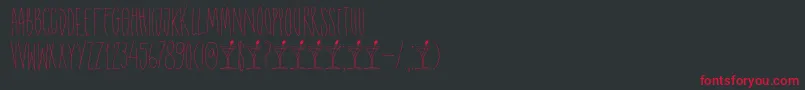 DkShakenNotStirredフォントについての詳細 フォントDkShakenNotStirred – 黒い背景に赤い文字