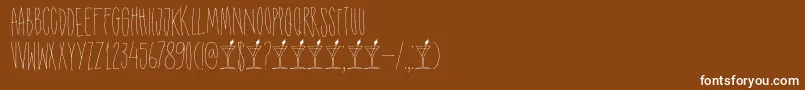 DkShakenNotStirredフォントについての詳細 フォントDkShakenNotStirred – 茶色の背景に白い文字