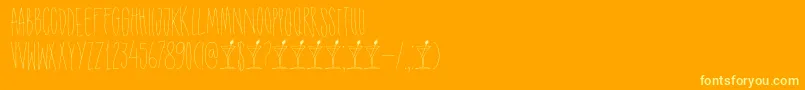 DkShakenNotStirredフォントについての詳細 フォントDkShakenNotStirred – オレンジの背景に黄色の文字