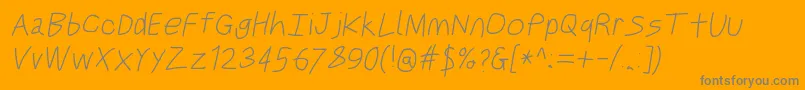 Justbreatheobl3-Schriftart – Graue Schriften auf orangefarbenem Hintergrund