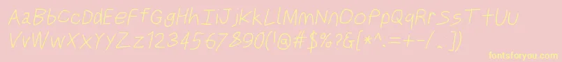 Justbreatheobl3 Font – Yellow Fonts on Pink Background