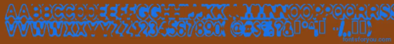 フォントConsolidated – 茶色の背景に青い文字