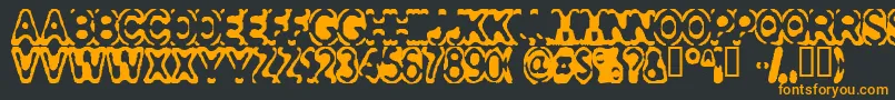 フォントConsolidated – 黒い背景にオレンジの文字