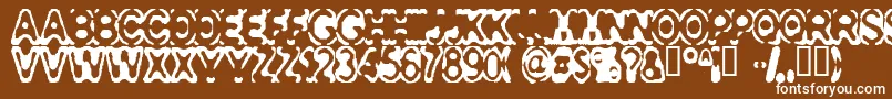 フォントConsolidated – 茶色の背景に白い文字