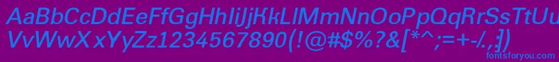Groti11-fontti – siniset fontit violetilla taustalla