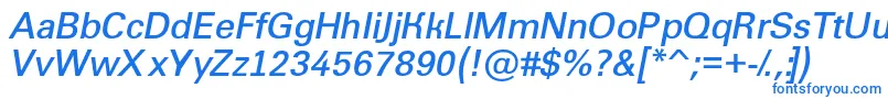 フォントGroti11 – 白い背景に青い文字