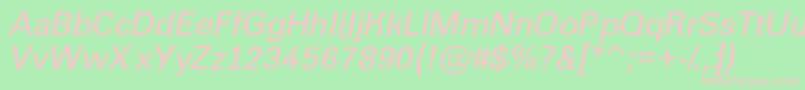 Groti11 Font – Pink Fonts on Green Background