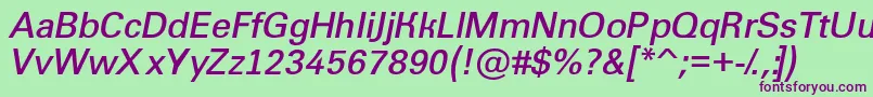 Groti11-fontti – violetit fontit vihreällä taustalla