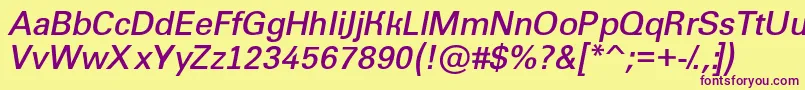 Groti11-fontti – violetit fontit keltaisella taustalla