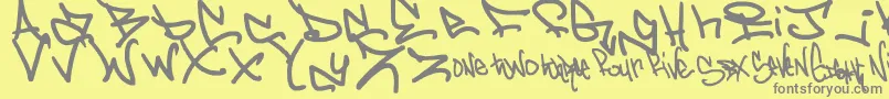 More about GraffdOut Font GraffdOut Font – Gray Fonts on Yellow Background