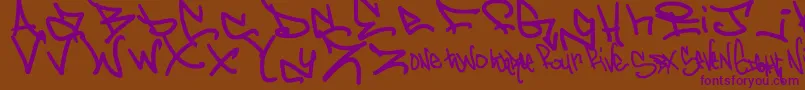 Police GraffdOut – polices violettes sur fond brun