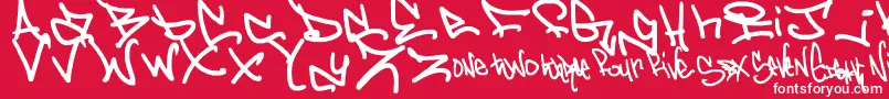 GraffdOut Font – White Fonts on Red Background