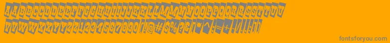 GildiatitultwcmRegular-Schriftart – Graue Schriften auf orangefarbenem Hintergrund