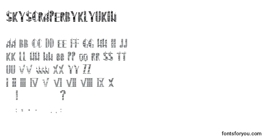 SkyscraperByKlyukinフォント–アルファベット、数字、特殊文字