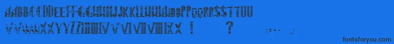 SkyscraperByKlyukin-Schriftart – Schwarze Schriften auf blauem Hintergrund