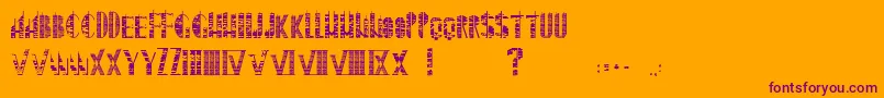 SkyscraperByKlyukin-Schriftart – Violette Schriften auf orangefarbenem Hintergrund