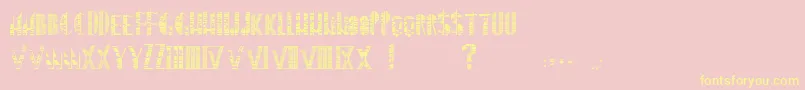 SkyscraperByKlyukin-Schriftart – Gelbe Schriften auf rosa Hintergrund