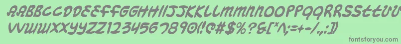 MagicBeansCondensedItalic Font – Gray Fonts on Green Background