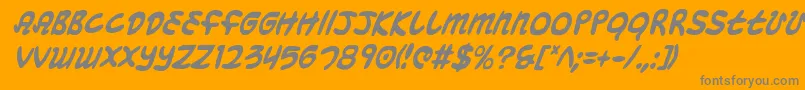 MagicBeansCondensedItalic Font – Gray Fonts on Orange Background