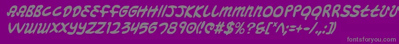 MagicBeansCondensedItalic Font – Gray Fonts on Purple Background