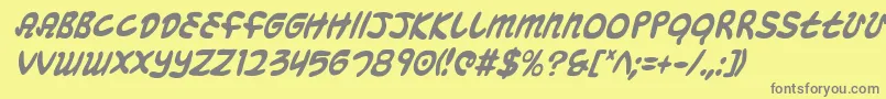 MagicBeansCondensedItalic Font – Gray Fonts on Yellow Background