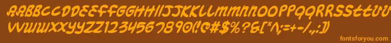 MagicBeansCondensedItalic Font – Orange Fonts on Brown Background