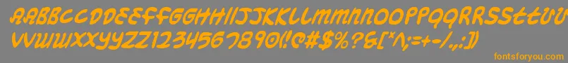 MagicBeansCondensedItalic Font – Orange Fonts on Gray Background