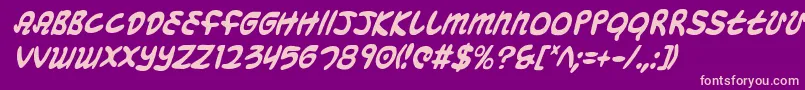 MagicBeansCondensedItalic Font – Pink Fonts on Purple Background