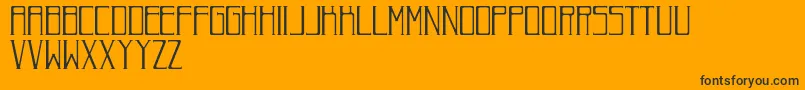 RomanDecoNormal-Schriftart – Schwarze Schriften auf orangefarbenem Hintergrund